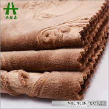 Mulinsen Textile Single Face Dyed Emboss Polyester Soft Velvet Fabric Manufacturers